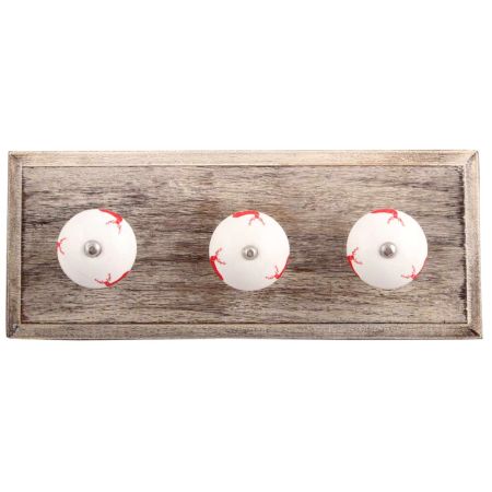 Red Standing Rein Deer Pattern Ceramic Wooden Hooks
